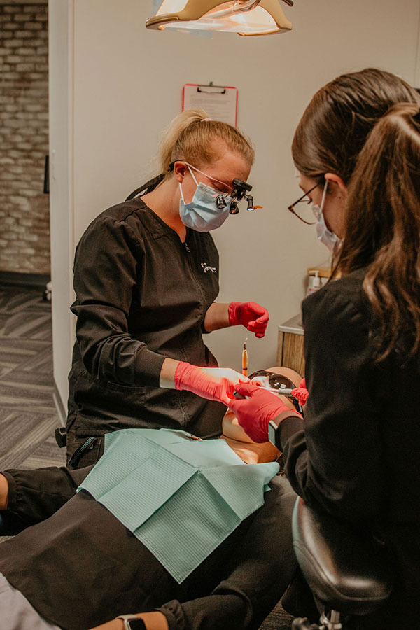 man at the dental chair